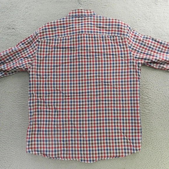 Johnston Murphy Shirt Mens Large Blue Check Long Sleeve Button Up Flip Cuff - Picture 6 of 10